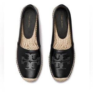 Tory Burch Ines Logo-Patch Platform Leather Espadrille